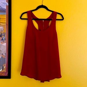 Burgundy blouse with back zipper